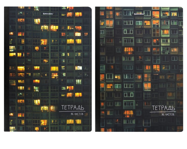 Тетрадь А4 96 л. BRAUBERG, Многоэтажки, клетка, 405285