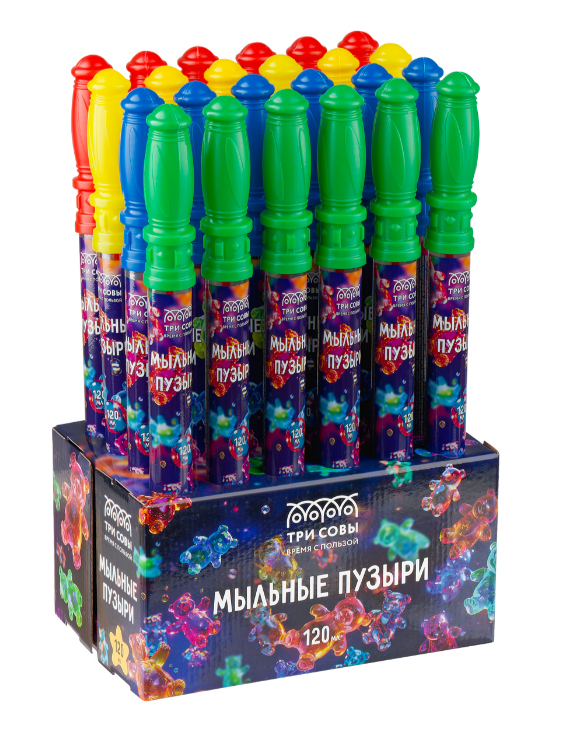 Мыльные пузыри ТРИ СОВЫ 'Мишки', 120 мл, ассорти, МП_57135