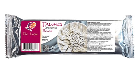 Глина 'Луч' для лепки, Люкс, белая 250 г, 32С 2133-08