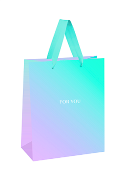 Пакет подарочный 18х23х10 см, Bright gradient, фольга, матовая ламинация, MS_66151 