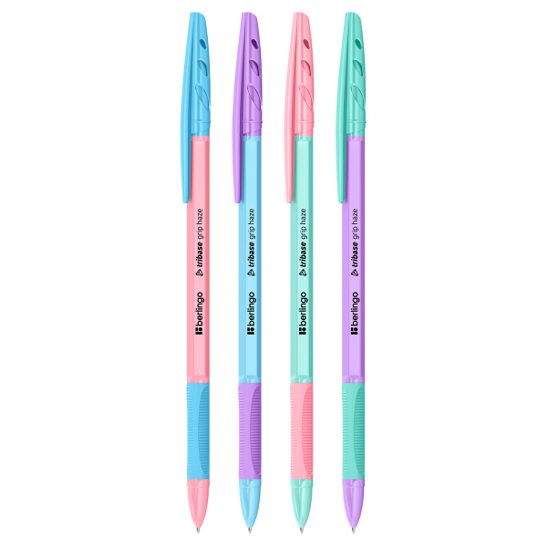 Ручка шариковая 'Berlingo.Tribase grip haze', 0,7 мм, грип, синий цвет, ассорти, CBp_70966