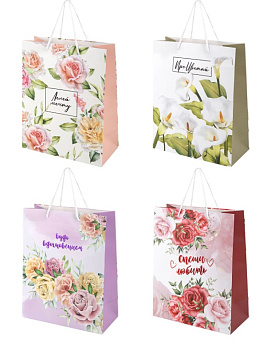 Пакет подарочный (1 штука) 26х13х32 см (L), "Woman Collection", ассорти, 700814
