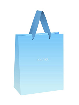 Пакет подарочный 18х23х10 см, MESHU For you, Blue, фольга, матовая ламинация, MS_66147 